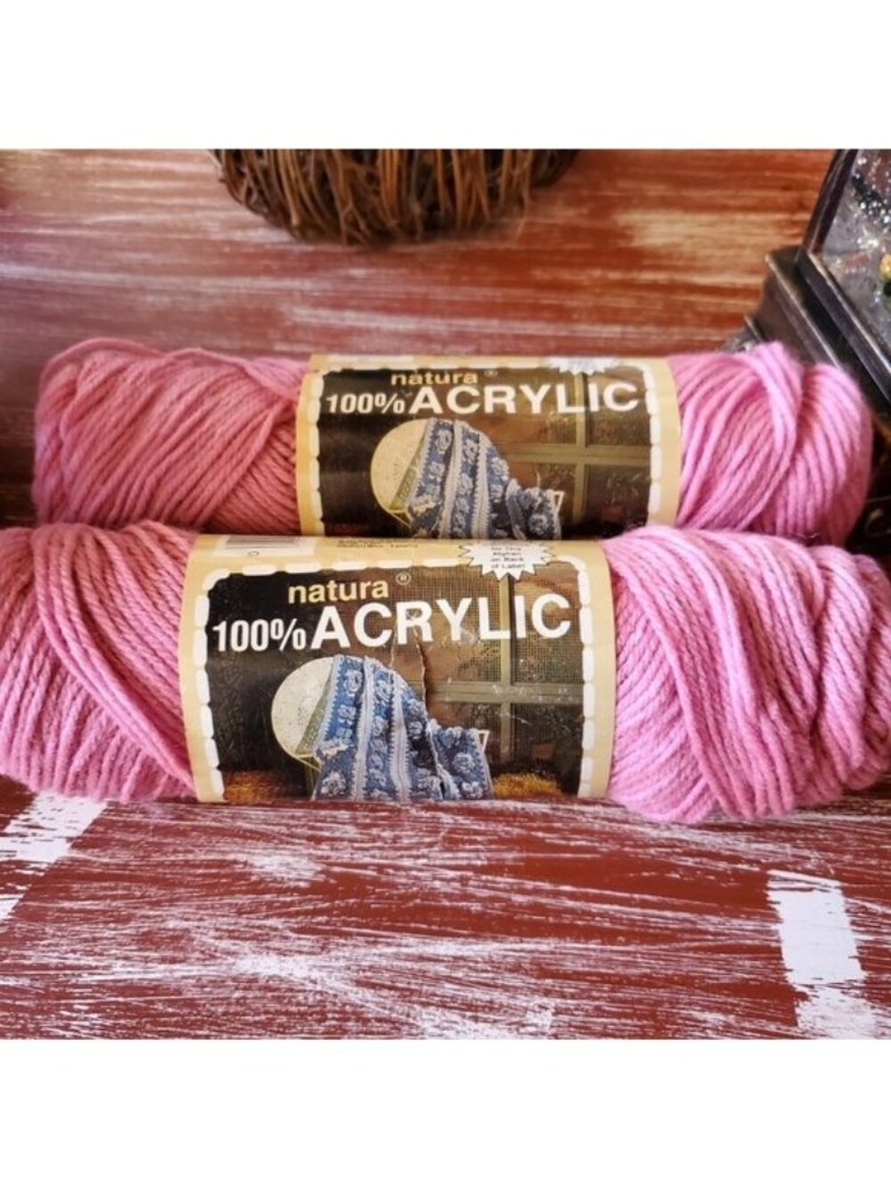 Natura 100% Acrylic Vintage Yarn - Lt. Rose - Bundle of 2 - Total Weight…